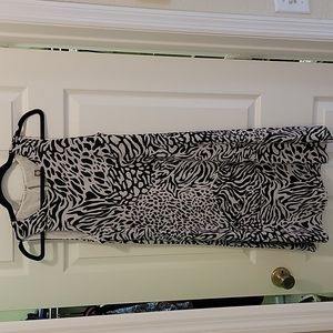 Anne Klein sleeveless flowy dress 6 black/white